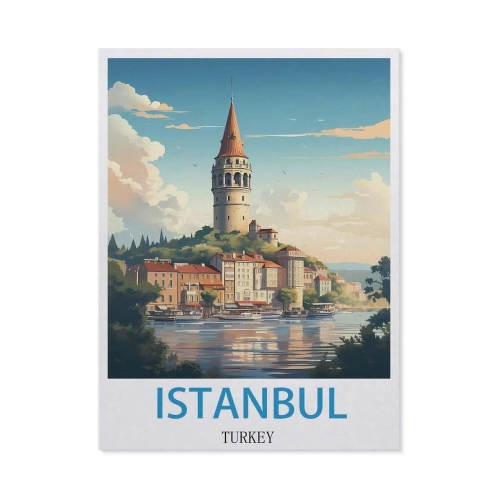 Vintage Wall Decor Metal Poster Plaque，Istanbul Turkey(30x40cm）