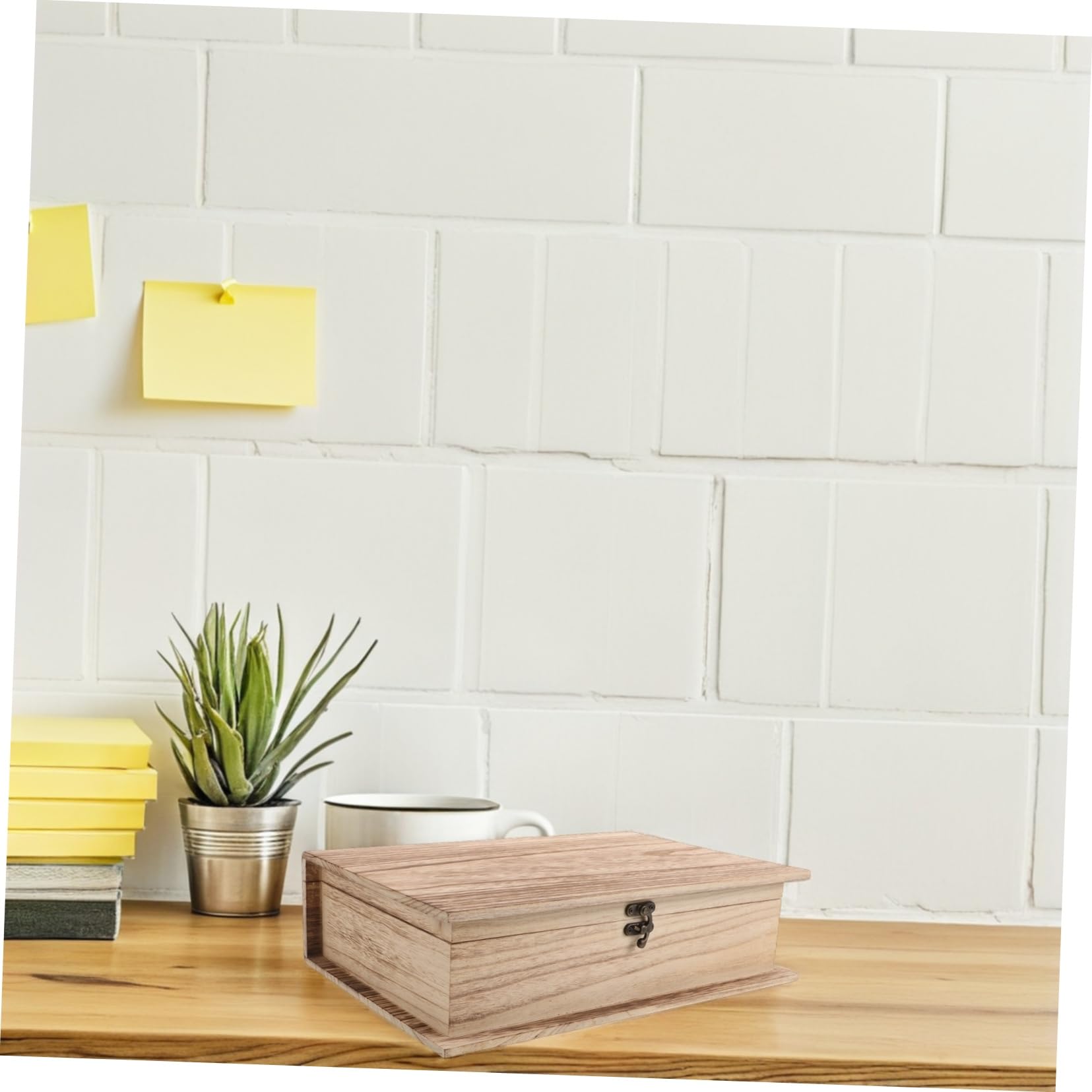 Hemobllo 2 Piezas Caja de Madera para Guardar la Biblia Caja de Recuerdos de Madera Organizador Clásico para Joyas y Tarjetas para Estudio y Dormitorio