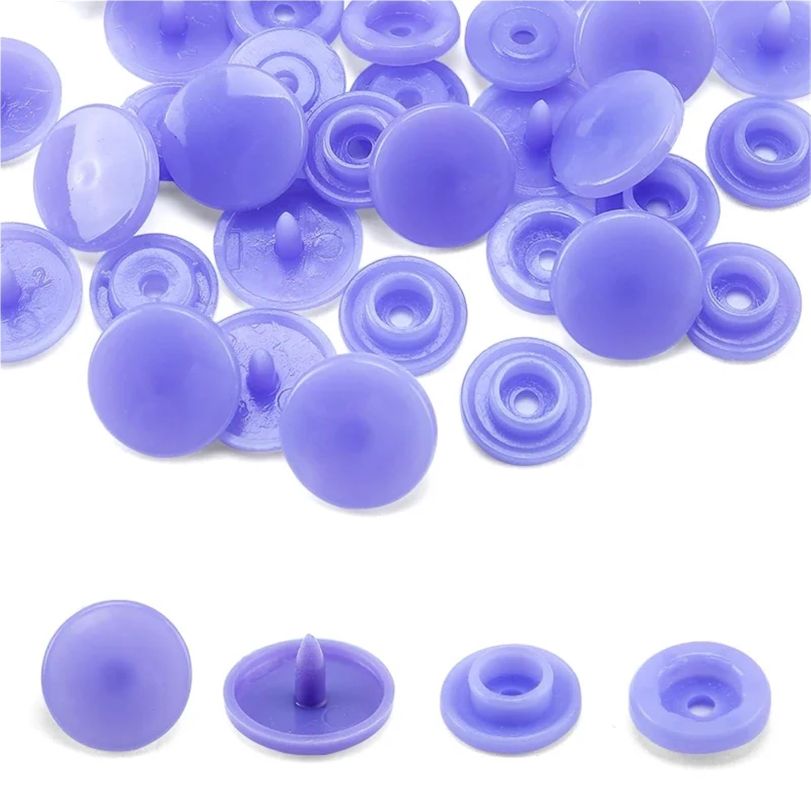 Press Studs Snap 500Set T5 Plastic Snap Buttons for Clothing DIY Garment Press Stud Fasteners Used to Kids Diapers/Bibs/Bags/Folder/(Lt-Purple)