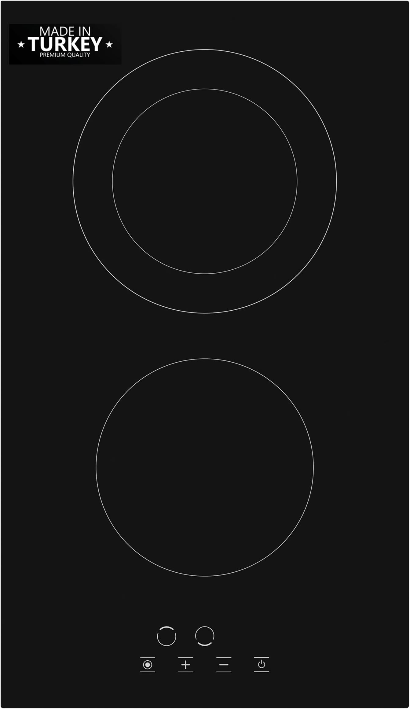 Builtin - Hobs Glass Black 30cm VITRO CERAMIC HOB 2 HIGH LIGHT NBI3020V