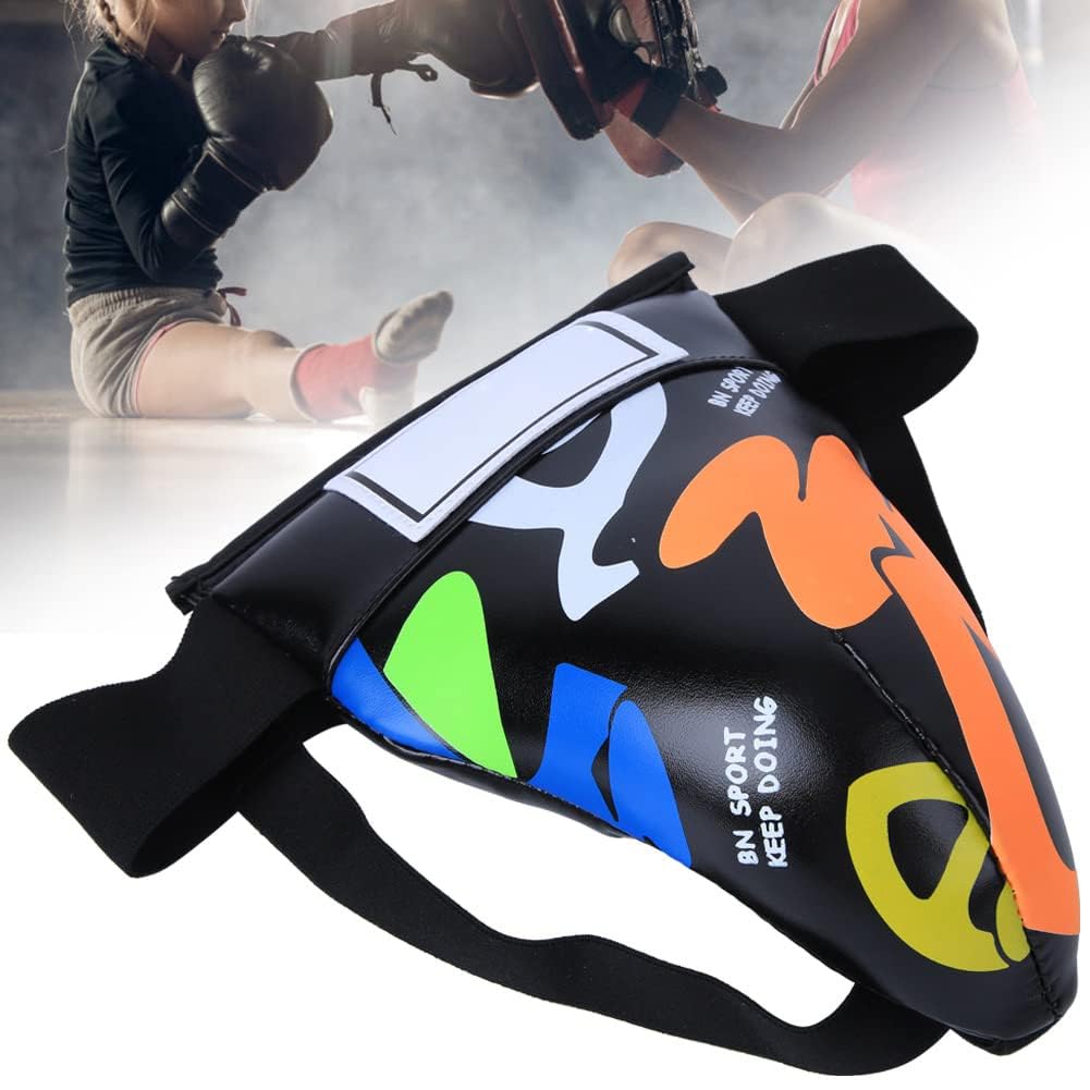 Alomejor Niños Jockstrap Groin Guard Youth Boys Abdo Groin Cup Protector Boxeo Equipo Protección Abdominal Negro