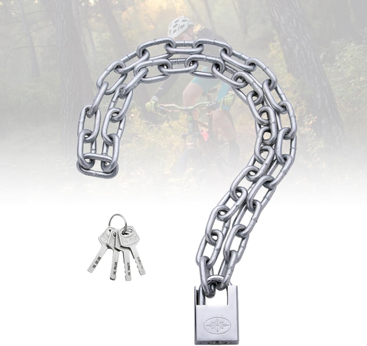 GANAZONO Anti-Theft Chain Lock Heavy Duty Mountain Bike Lock Waterproof for Bikes Scooters Valuables