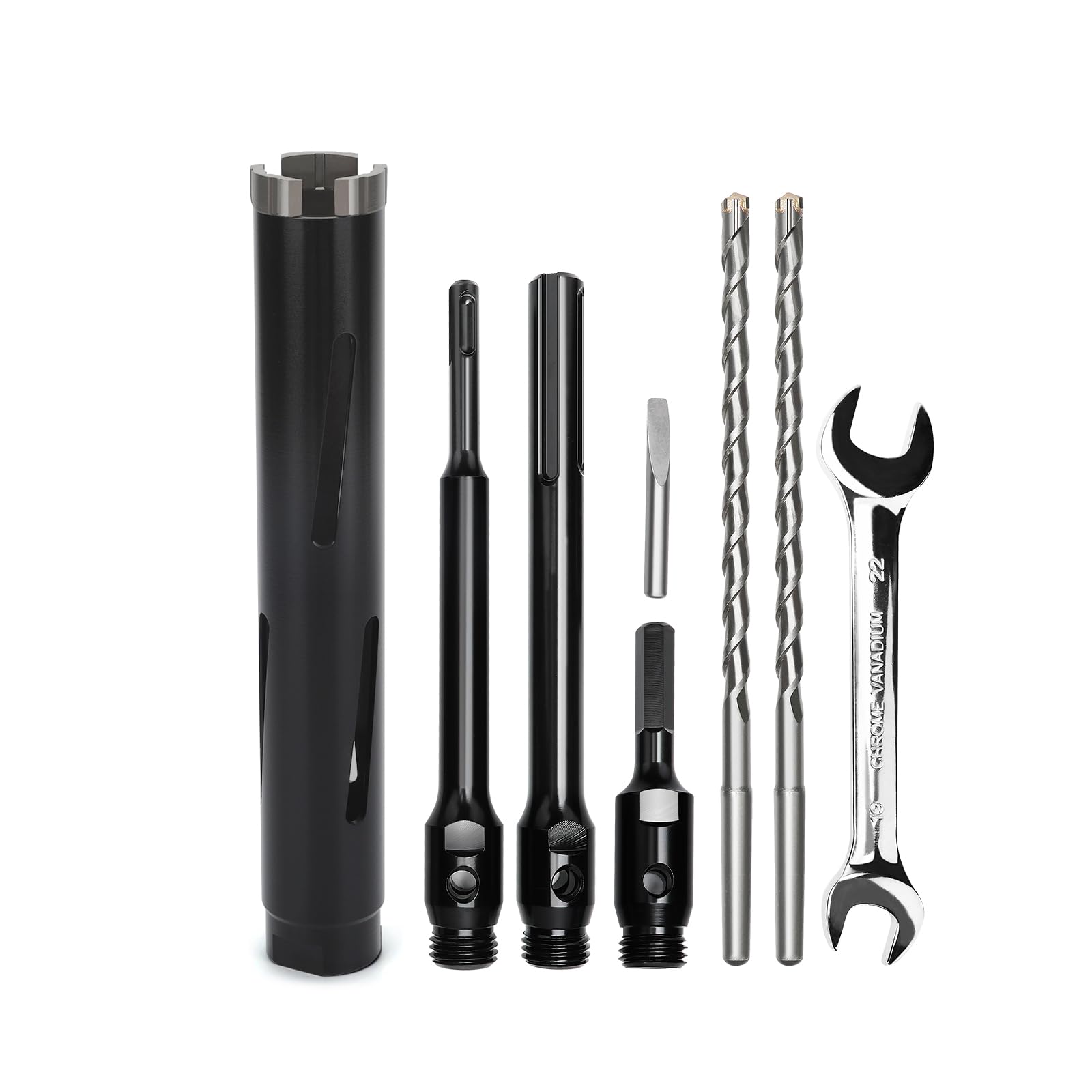 Couronne de forage 35 mm, longueur utile 200 mm avec codage Sds Plus, 220 mm, Sds max 220 mm, codage hexagonal 110 mm, pointe de centrage 10 x 240 mm, pour maçonnerie