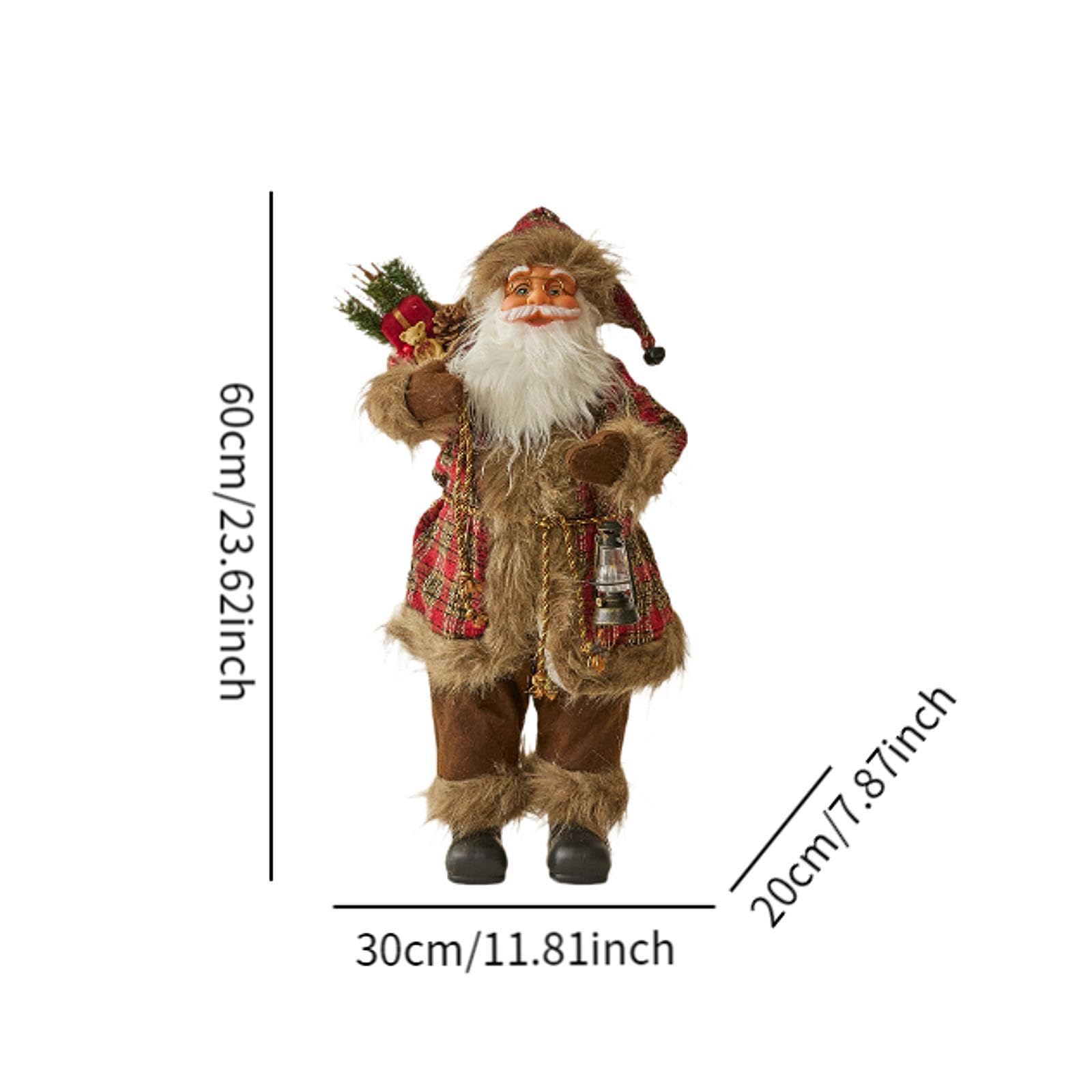 Figura de muñeco de Papá Noel 2024 Estatua de Oficina navideña Escultura de Papá Noel para Mesa, 60 Cm de Alto