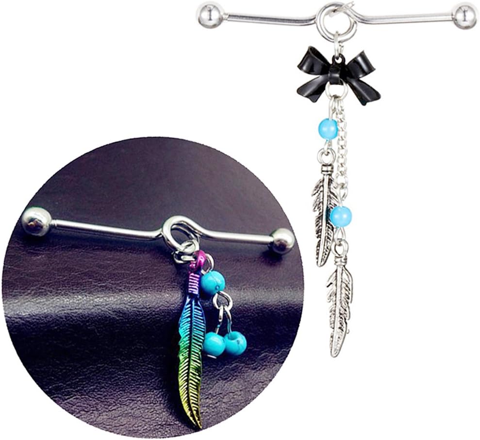 PCCP Industrial Barbell Earrings Superman Arrow Spring Arrows Heart Body Piercing Jewelry