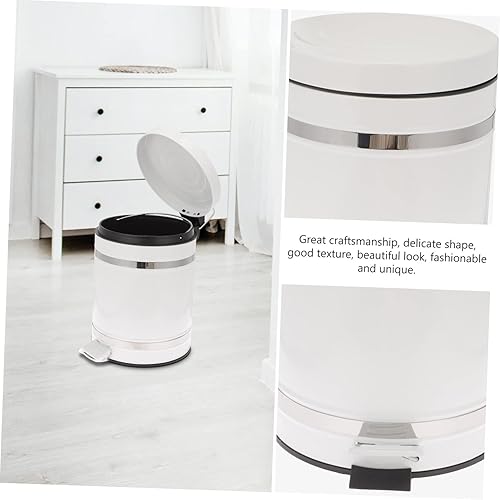 Miniatura 5 de Bote de basura con pedales, contenedor de adorno de metal, botes de basura para oficina, papelera sin contacto, papelera para pisar, papelera de