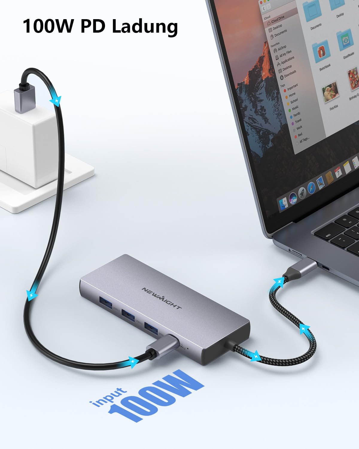 Laptop Docking Station Dual Monitor, Newmight Dual HDIM Adapter für 2 Monitore mit 2 HDIM 4K, 1 Gbps Ethernet, PD 100W Aufladen, 3 USB 3.0, SD/TF Reader, USB C Docking Station für HP/Dell