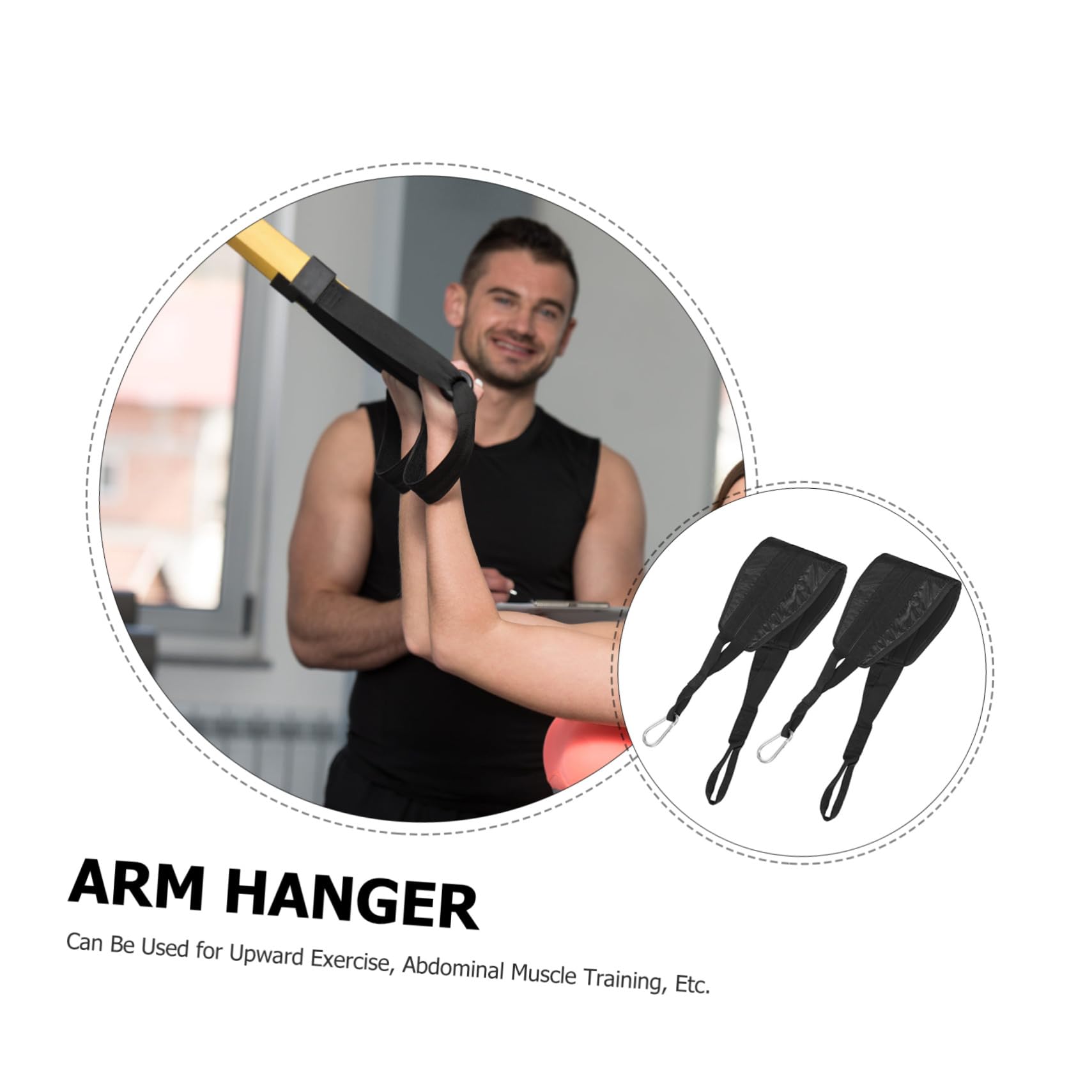 PRETYZOOM Correas para Dominadas y Abdominales de Oxford Resistentes Entrenamiento Multifuncional para Gimnasio y Casa Accesorios Fitness para Fuerza y Musculación de Negro con Hebillas