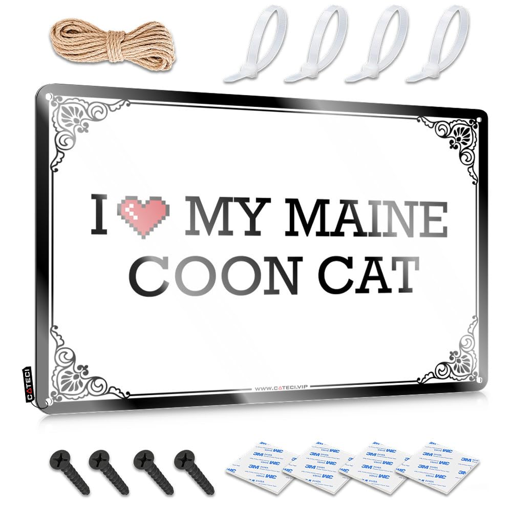 I Love My Maine Coon Cat Waterproof Old-fashioned - Fall Door Decor Funny Wall Signs Wall Art Decoration(30X40CM)