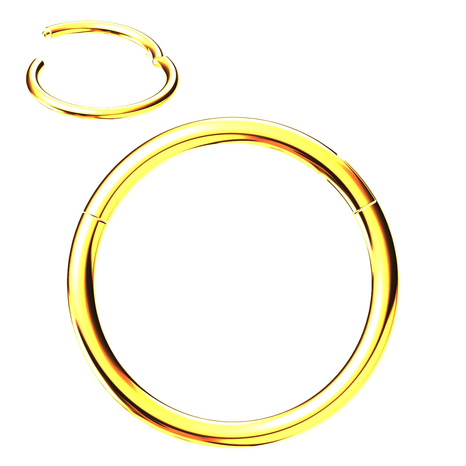 Titanium 22G/20G/18G/16G/14G Nose Ring Hoop, Gold Plated Titanium Clicker Sleeper Earring Piercing — view 11