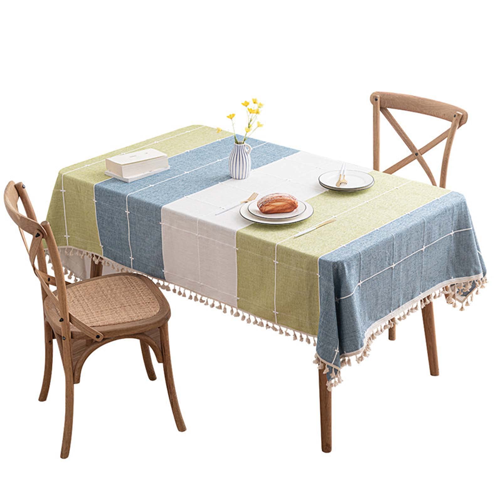 Nappe brodée coton et lin 110x170 pour table de cuisine