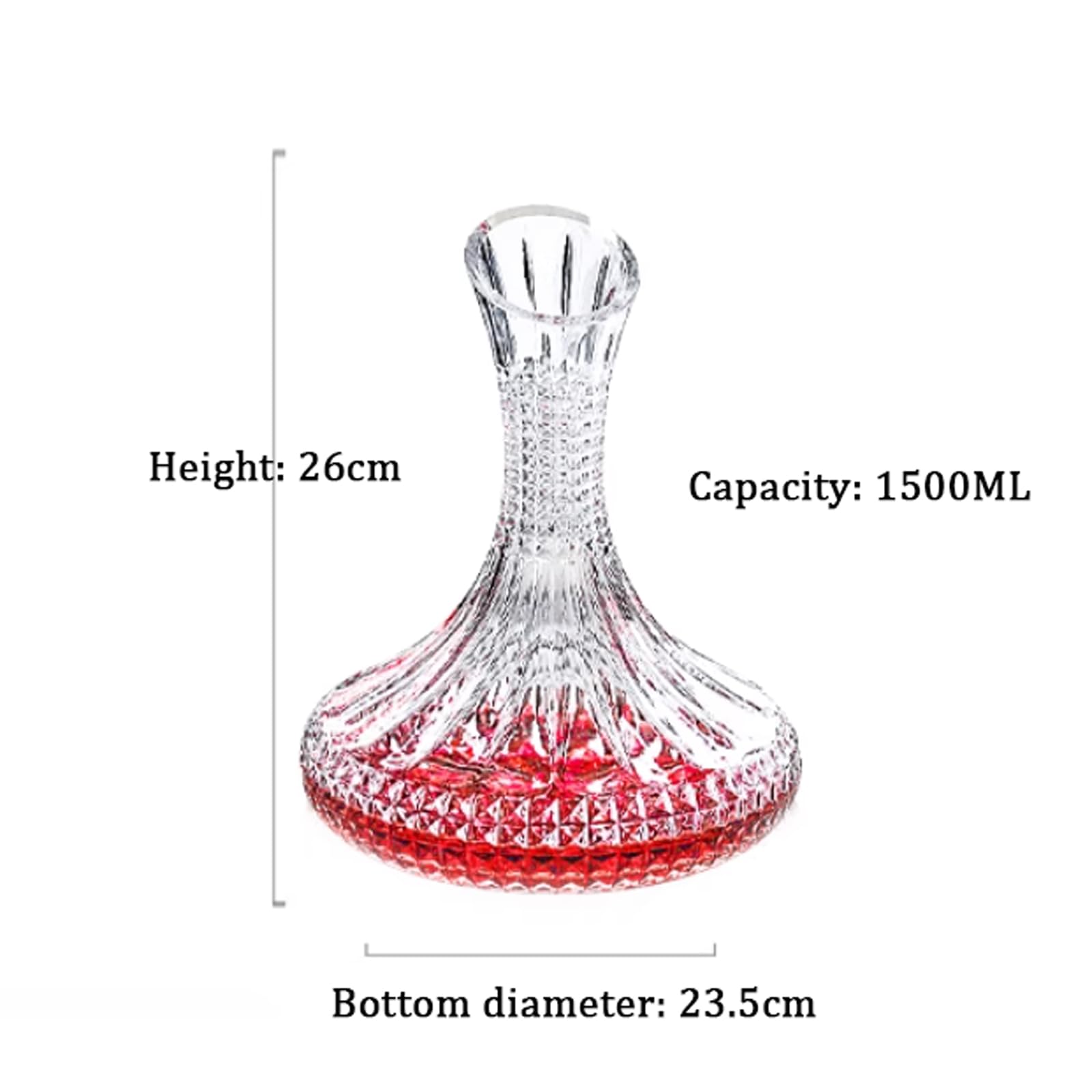 Jarra decantadora de Vino de 1500ml,Decantador de Vino de Cristal para el hogar,Decantador de Vino de Cristal sin Plomo, Regalo para Amantes del Vino Decantadores