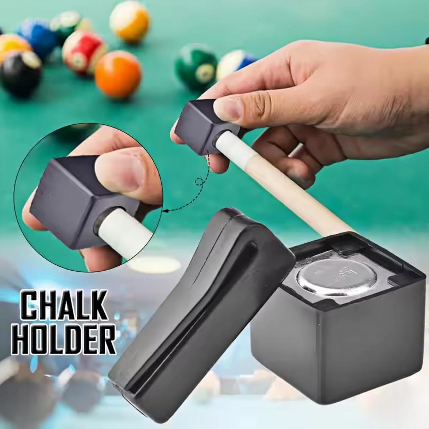 Soporte para Tiza para Taco de Billar, Porta Tizas Billar Magnetico Portátil Titular de Tiza Pool Cue Accesorios de Billar