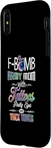 Miniatura 8 de Funda para iPhone 12 Pro Max Army Mom con tatuajes, ojos bonitos, muslos gruesos - F Bomb Mom
