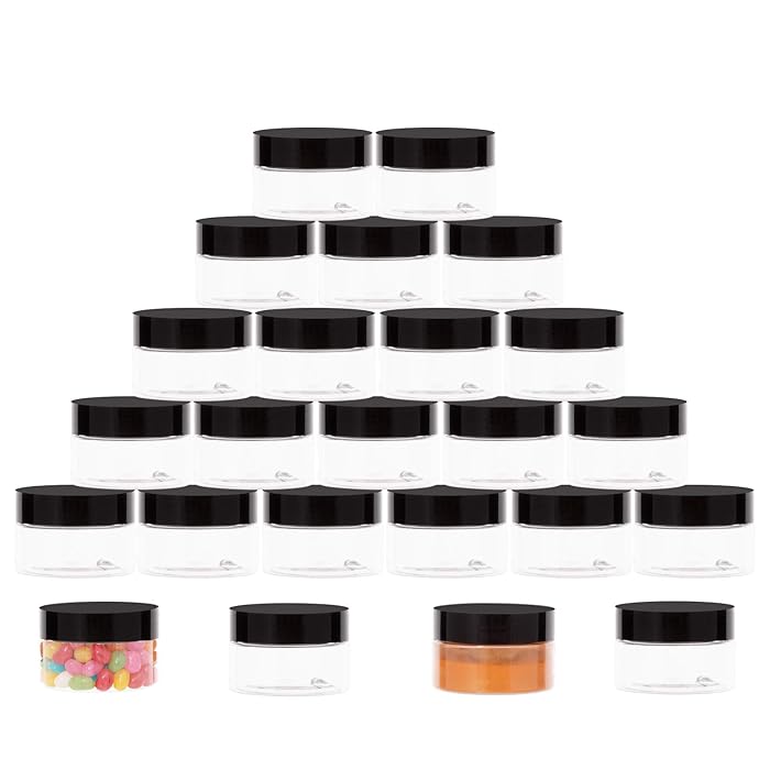 Buy 24 Pieces 1 oz Containers with Lids, Food Grade PET Plastic