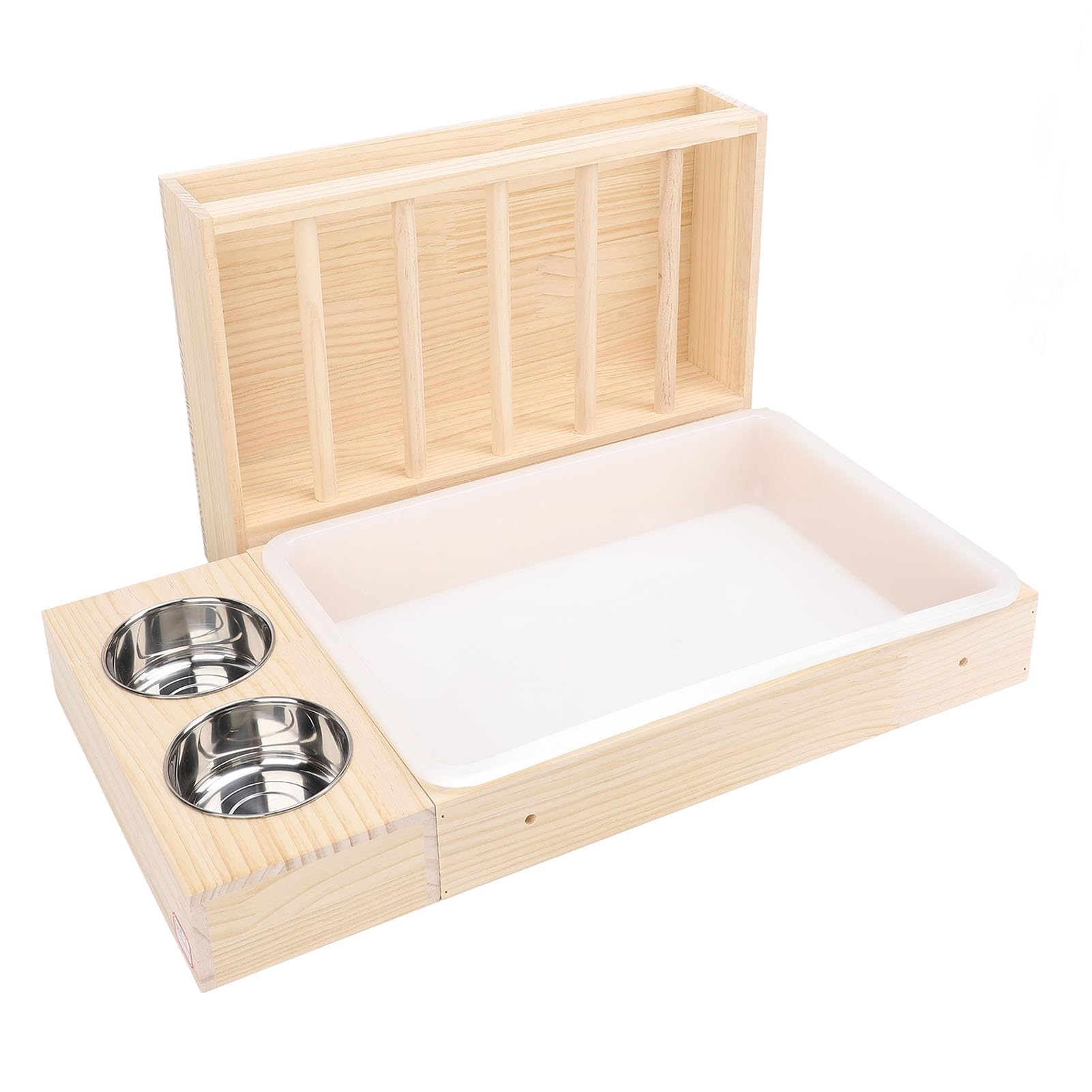 Srliya Pesebre de Madera para Alimentación de Conejos, Soporte para Heno, Inodoro, Alimentador de Heno para Conejos Más Profundo, Estante para un Ambiente de Vida Limpio