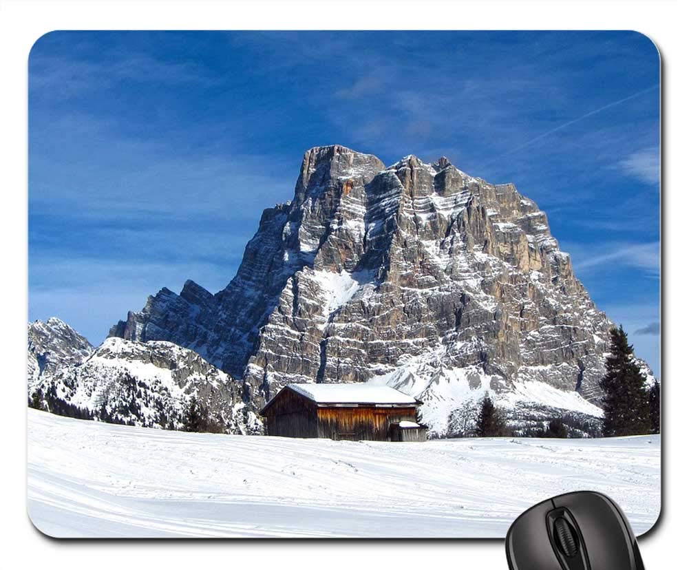 Mouse Pad - Mount Pelmo Alleghe Dolomites Snow Winter Ski