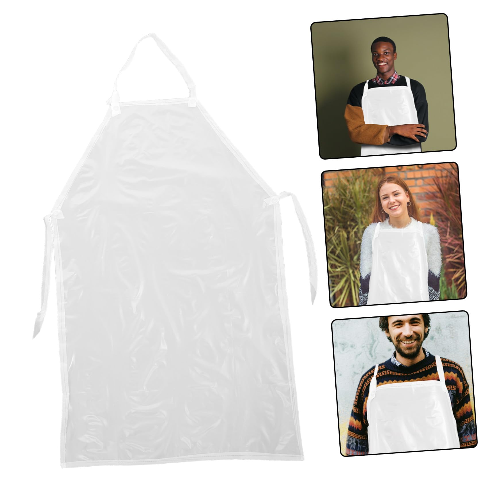 KOMBIUDA 4 Stücke Wasserdichte PVC Schürzen Lang Ölresistent Unisex Leichter Schutz für Küche Grillen Gartenarbeit Haustierpflege Vielseitig Einsetzbar Robust und Pflegeleicht
