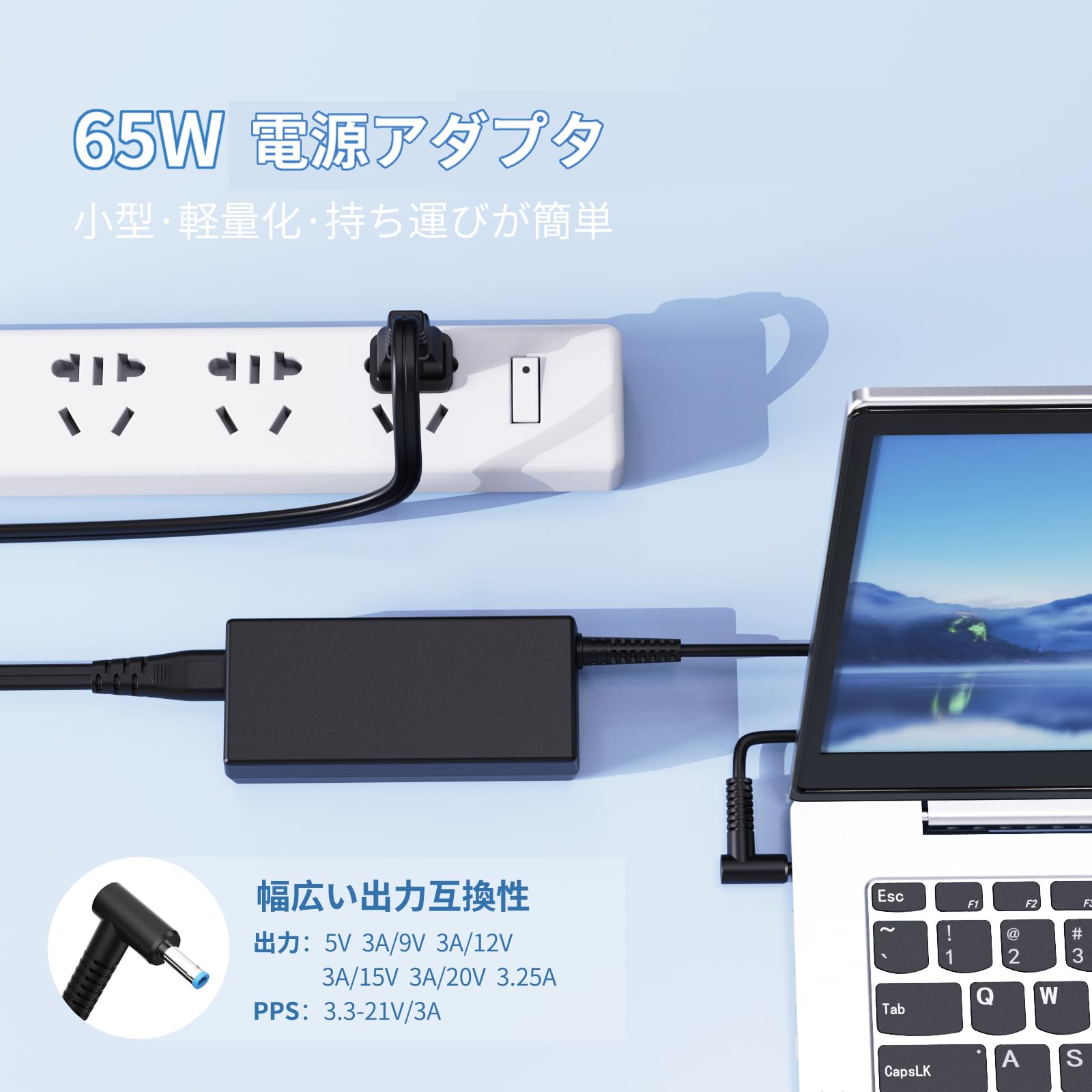 Amazon.co.jp: Chinronelh 65W 充電器 ノートパソコン 電源アダプター
