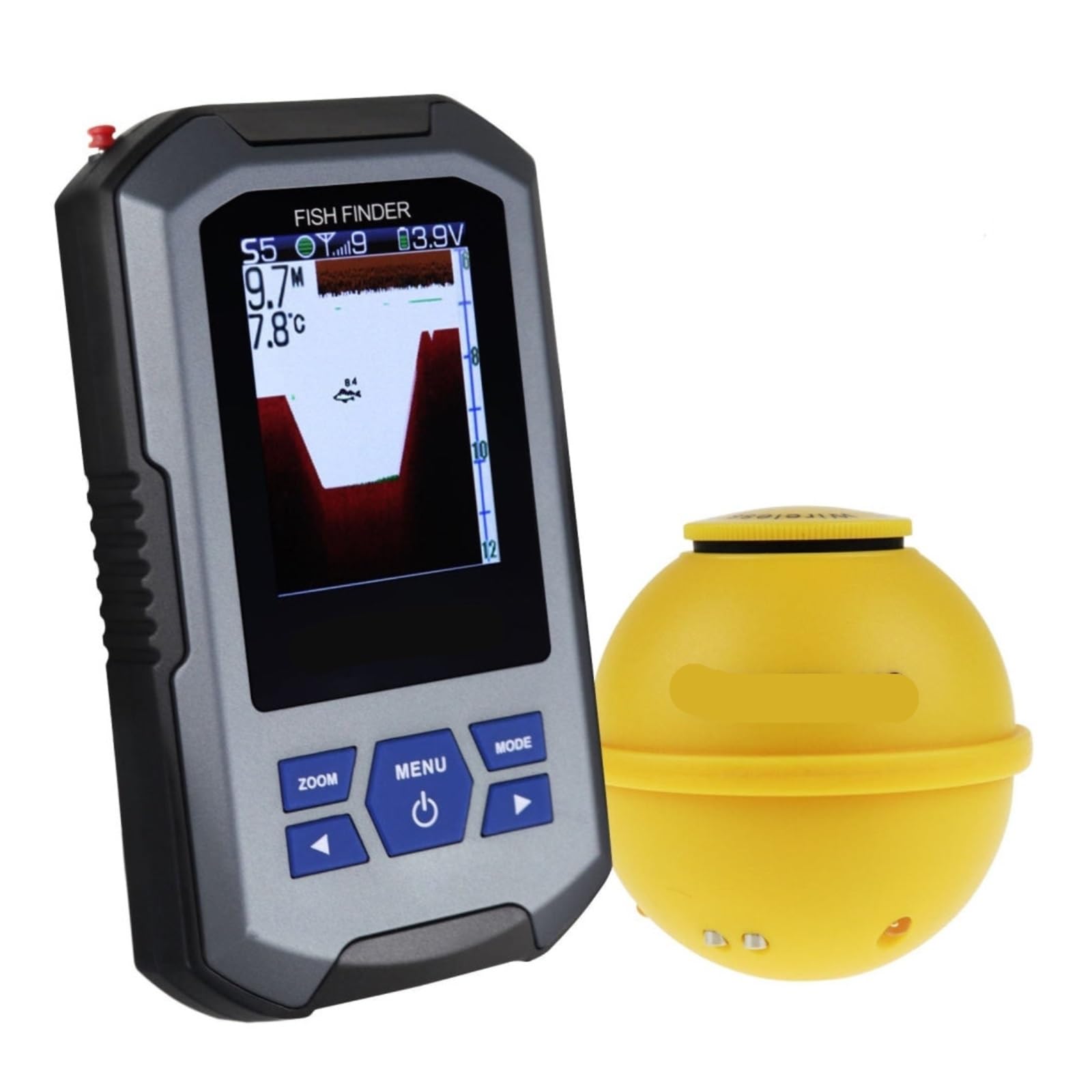 Ecoscandaglio, Sensore sonar portatile wireless a colori con display LCD a, portata 200 m