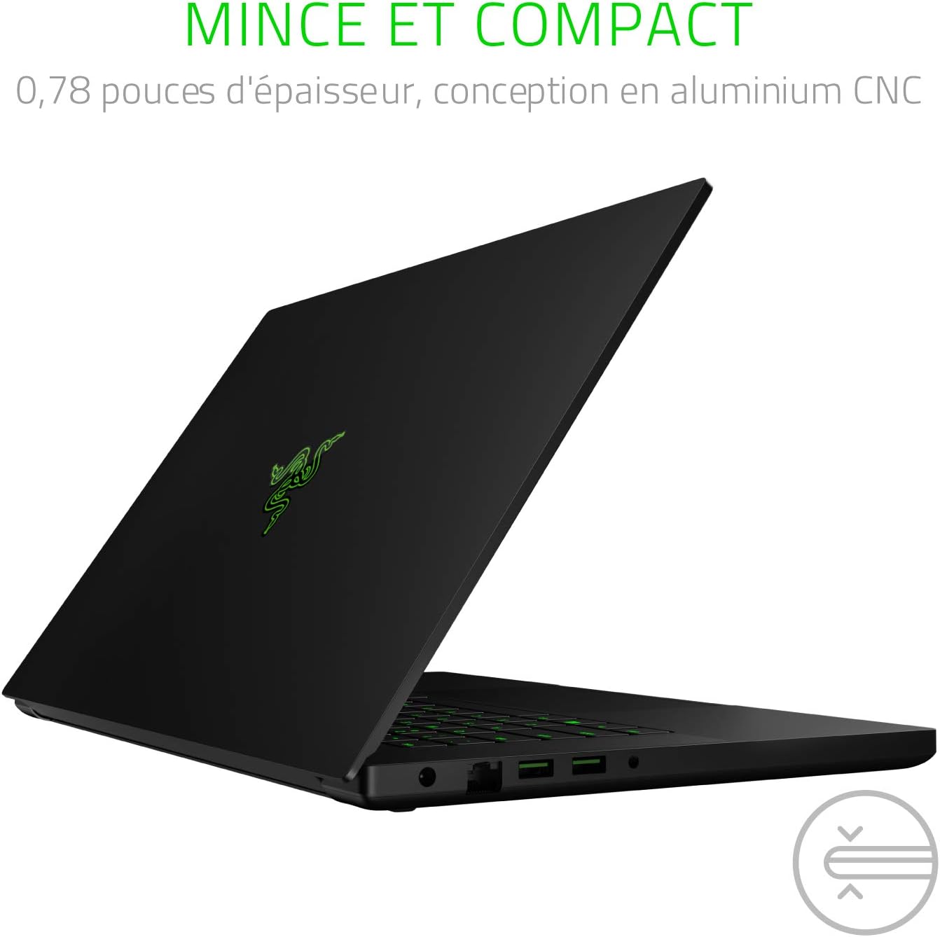 Razer Blade 15 (Intel Core i7-8750H, 16 Go DDR4-2667MHz, GeForce GTX 1060, Gigabit Ethernet, 256 Go SSD + disque dur 2 To) - Clavier AZERTY Français 256 Go SSD (+2TB HDD)