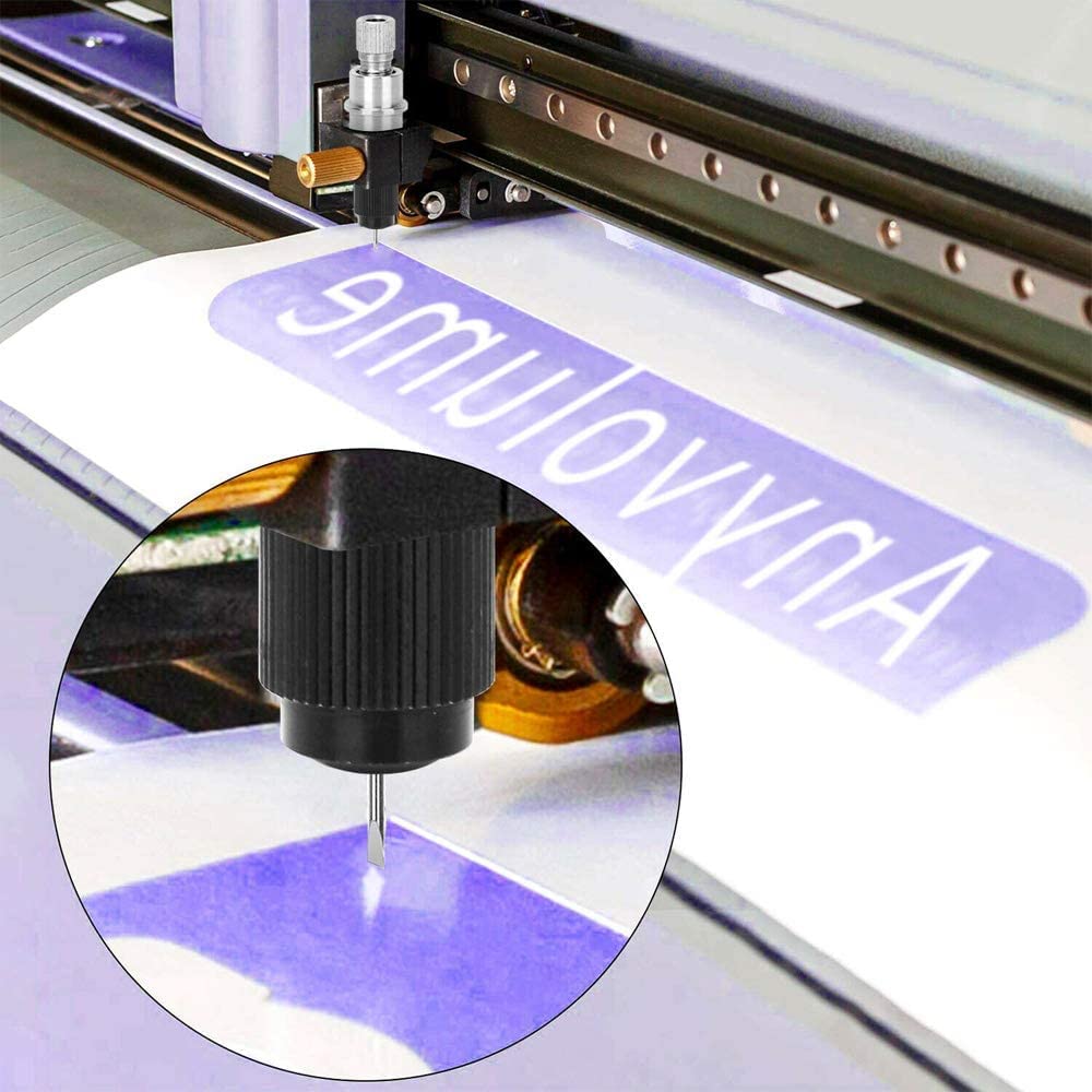 Lizusidtsy 30 Pcs 30/45/60 Degree Blade Vinyl Cutter Plotter Cutting Blades for CB09 CB09U Graphtec with Blade Holder Base, Yellow&red&blue