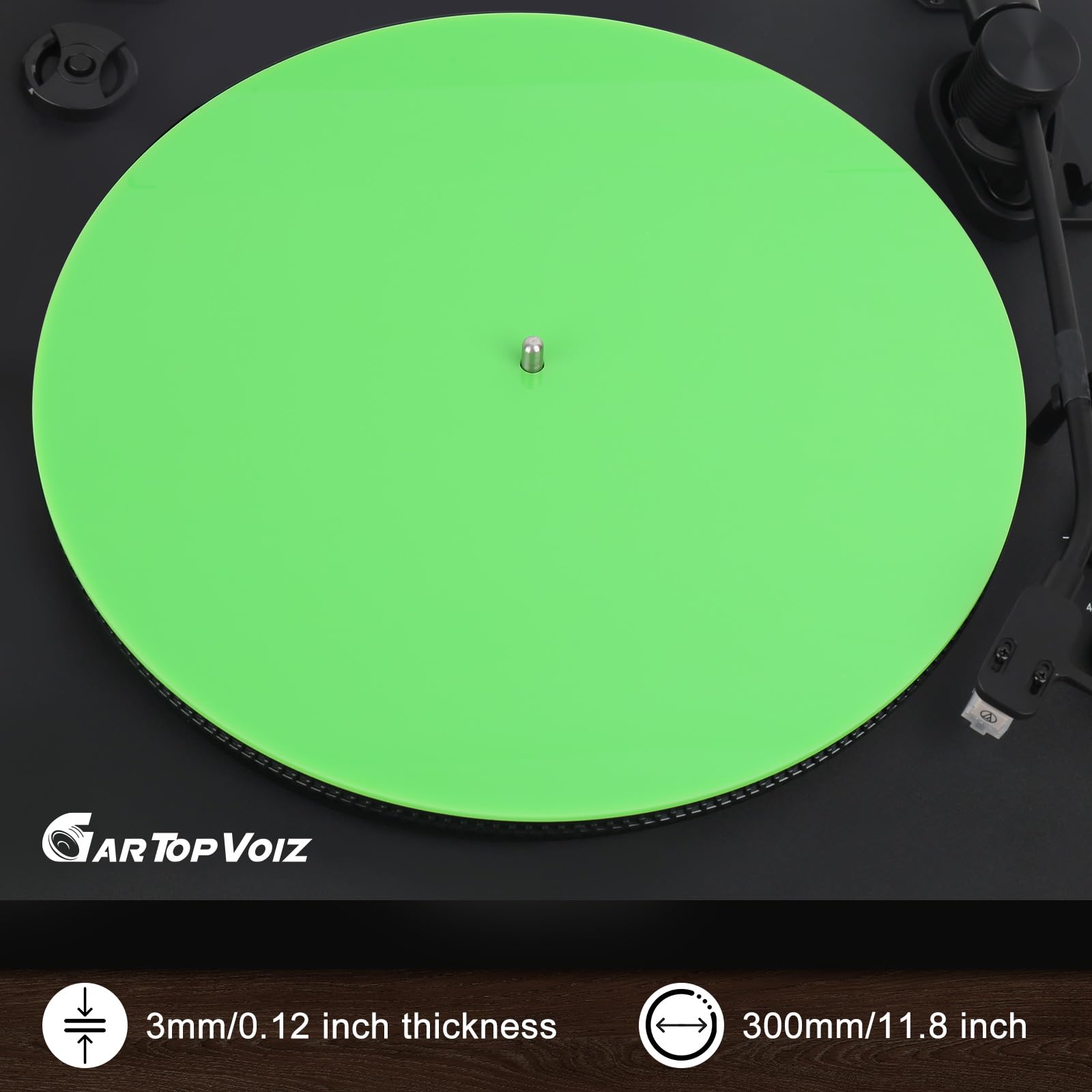 Acrylic Turntable Platter Mat for All Vinyl Player 12" Anti Vibration Record Slipmat, Green - Image 2