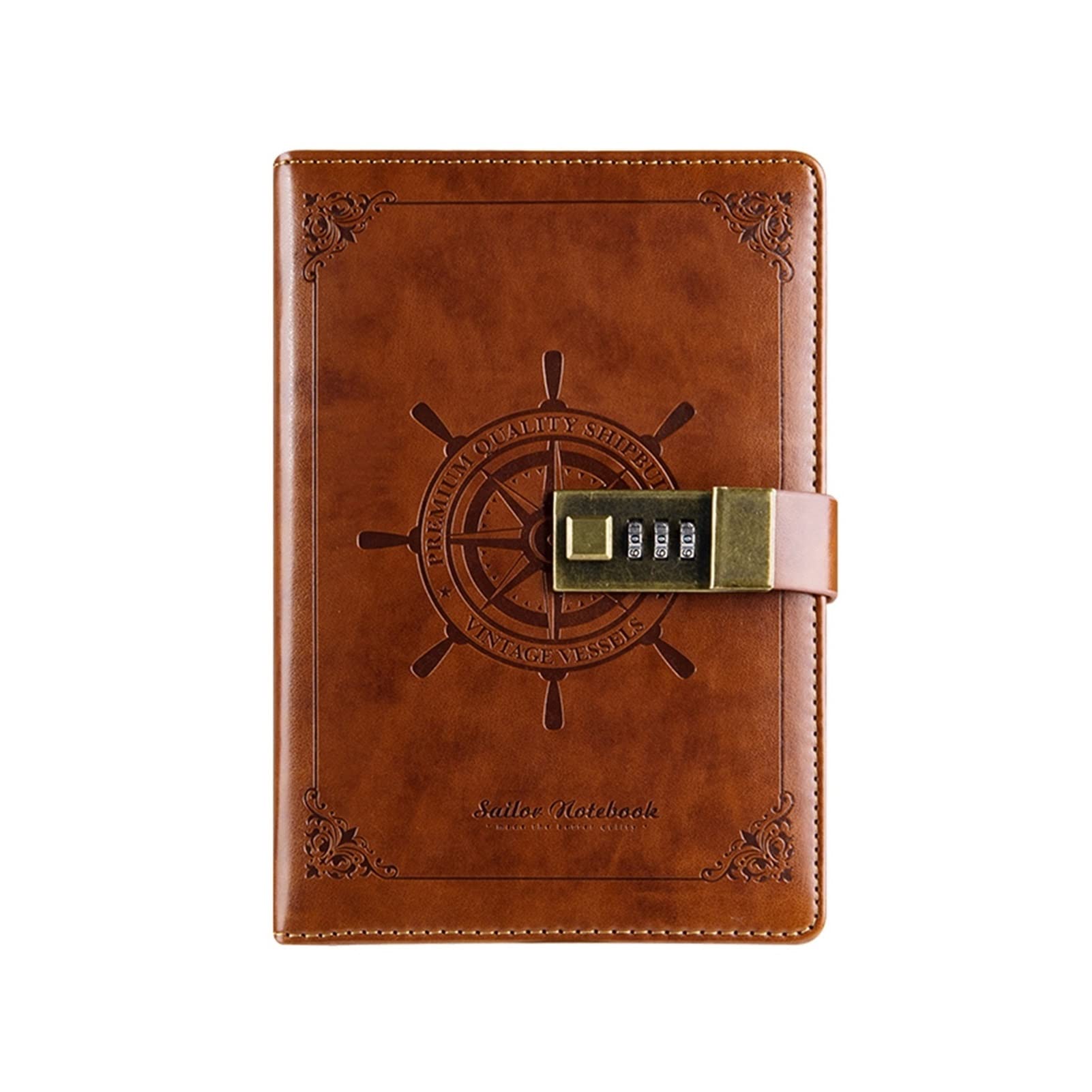 Notizbuch,für Männer und Frauen Tragbares Vintage-Muster. Pu. Leder-Notebook-Tagebuch-Notepad-Schreibwaren Reisejournal Tagebuch-Skizzenbücher, braun Schreiben und Notizen, Tagebuch, Notizheft