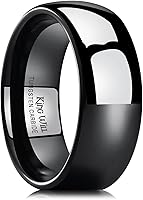 Vista 19 de King Will Alianza de boda de carburo de tungsteno para hombres y mujeres, anillos de promesa para parejas abovedados de alto pulido Plata-8 mm.