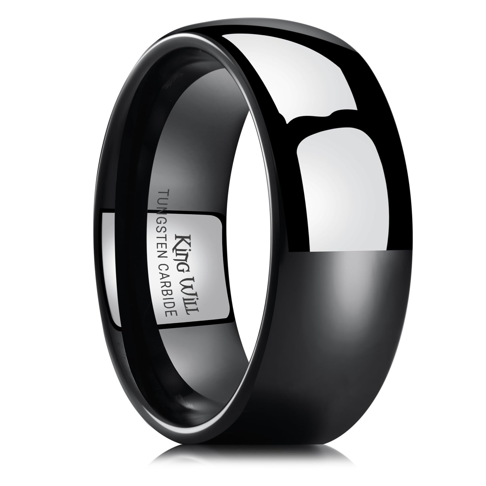 King Will Tungsten Carbide Wedding Band for Men Women Promise Rings for Couples Domed High Polish
