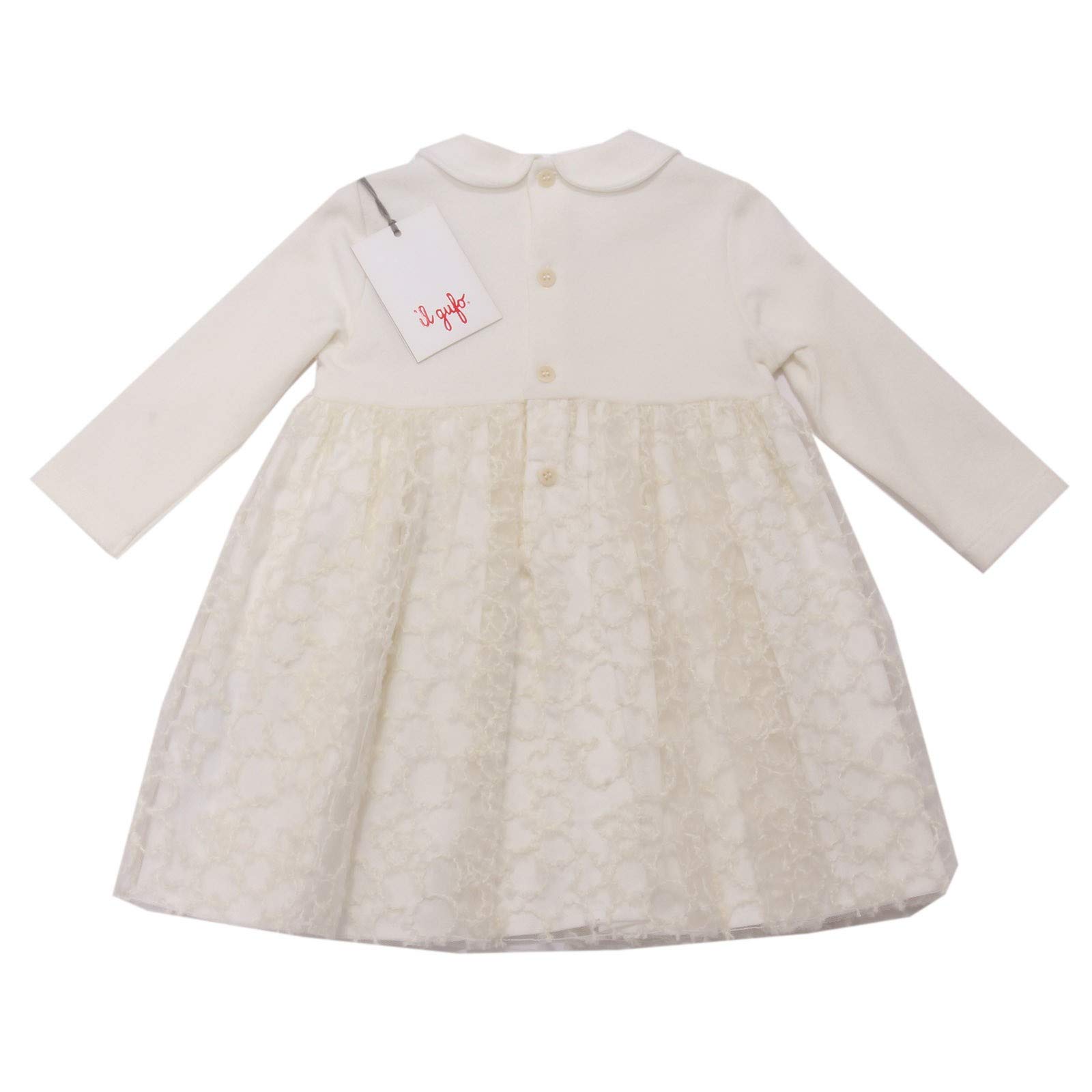 7870AD abito bimba girl IL GUFO off white tulle dress kids
