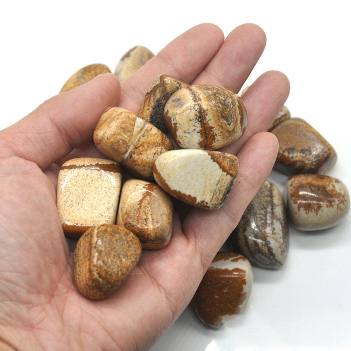 Crystal Healing Pietra di Ghiaia Burattata Lucidata Gemme Minerali Gemma Decorazione Acquario Grezzo-Immagine Diaspro,500g