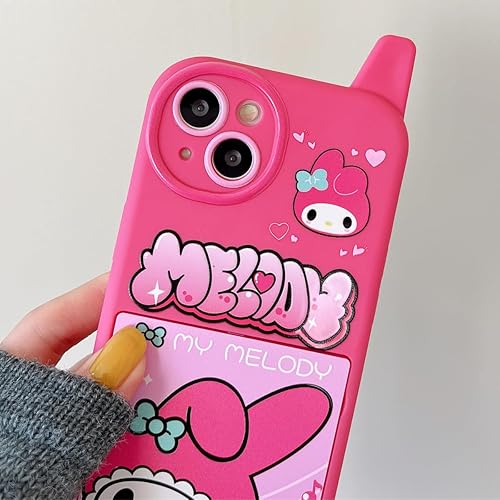 Miniatura 7 de NATEROSO Funda de dibujos animados para iPhone 14 de 6.1 pulgadas, funda retro Kawaii linda con espejo de maquillaje, suave a prueba de golpes,
