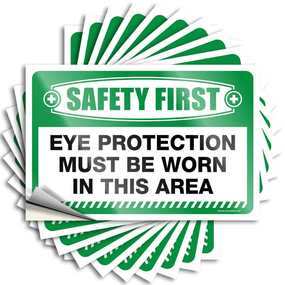 Guest Fluffy Saying - Safety First Eye Protection Must Be Worn in This Area Removable Decal Laptop Easy Peel for Adults(6X9CM)