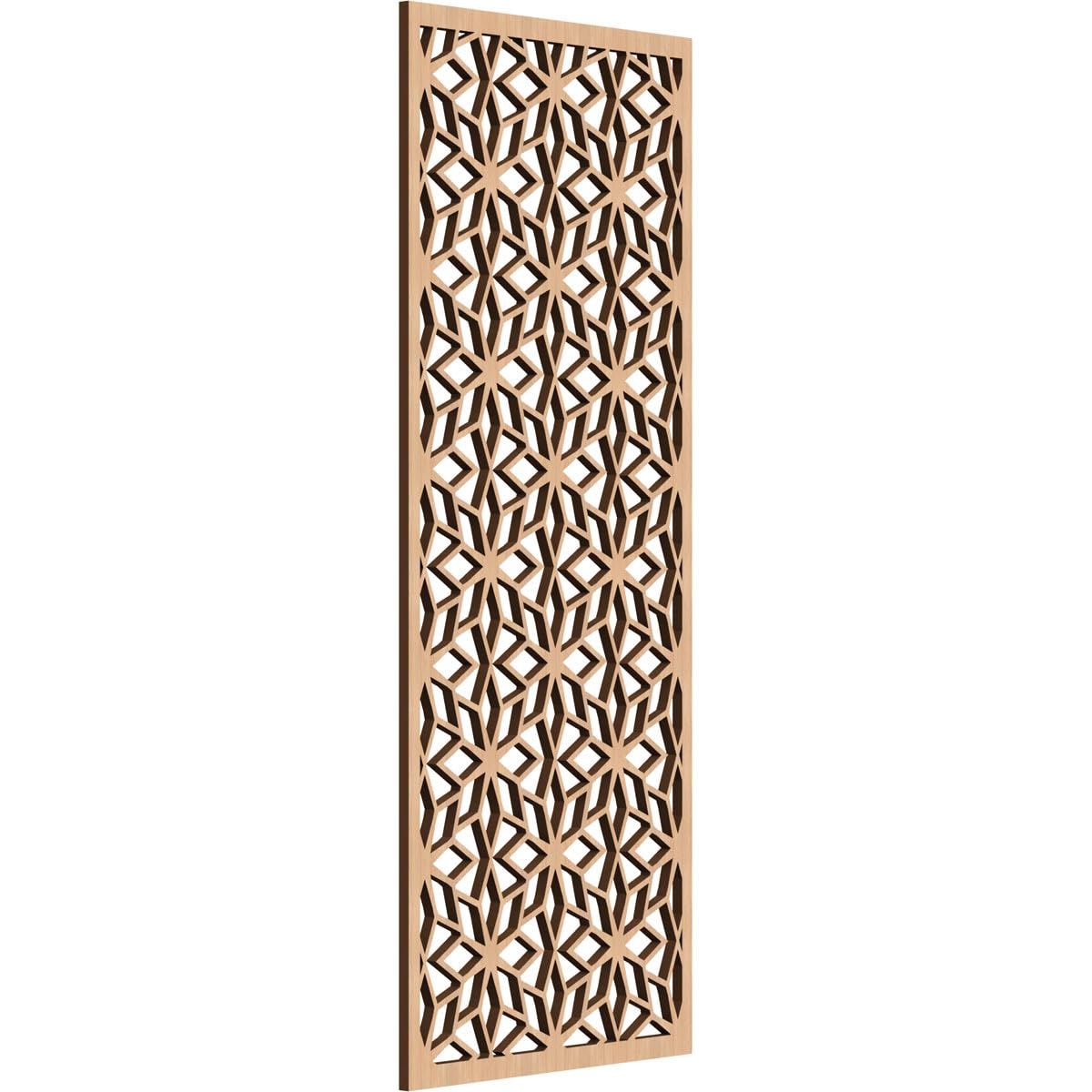 15 3/8"W x 39 3/8"H x 3/8"T Lake Decorative Fretwork Wood Wall Panels, Hickory