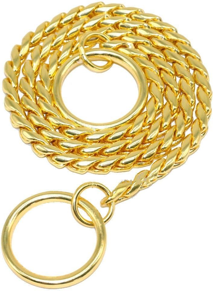 MOONPET™ P Snake Chain Dog Choke Collar - Heavy Duty for Small Medium Large Dog Breeds - Command Obedience Training Slip Collar (20", Gold)