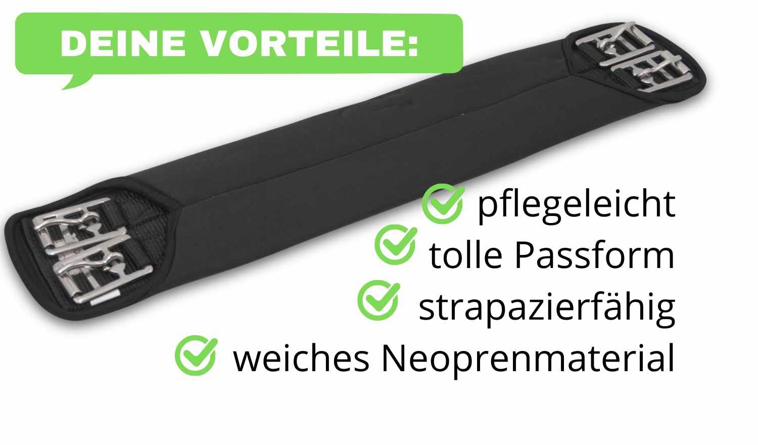 Amesbichler AMKA Sattelgurt Neopren Kurzgurt Dressurgurt schwarz
