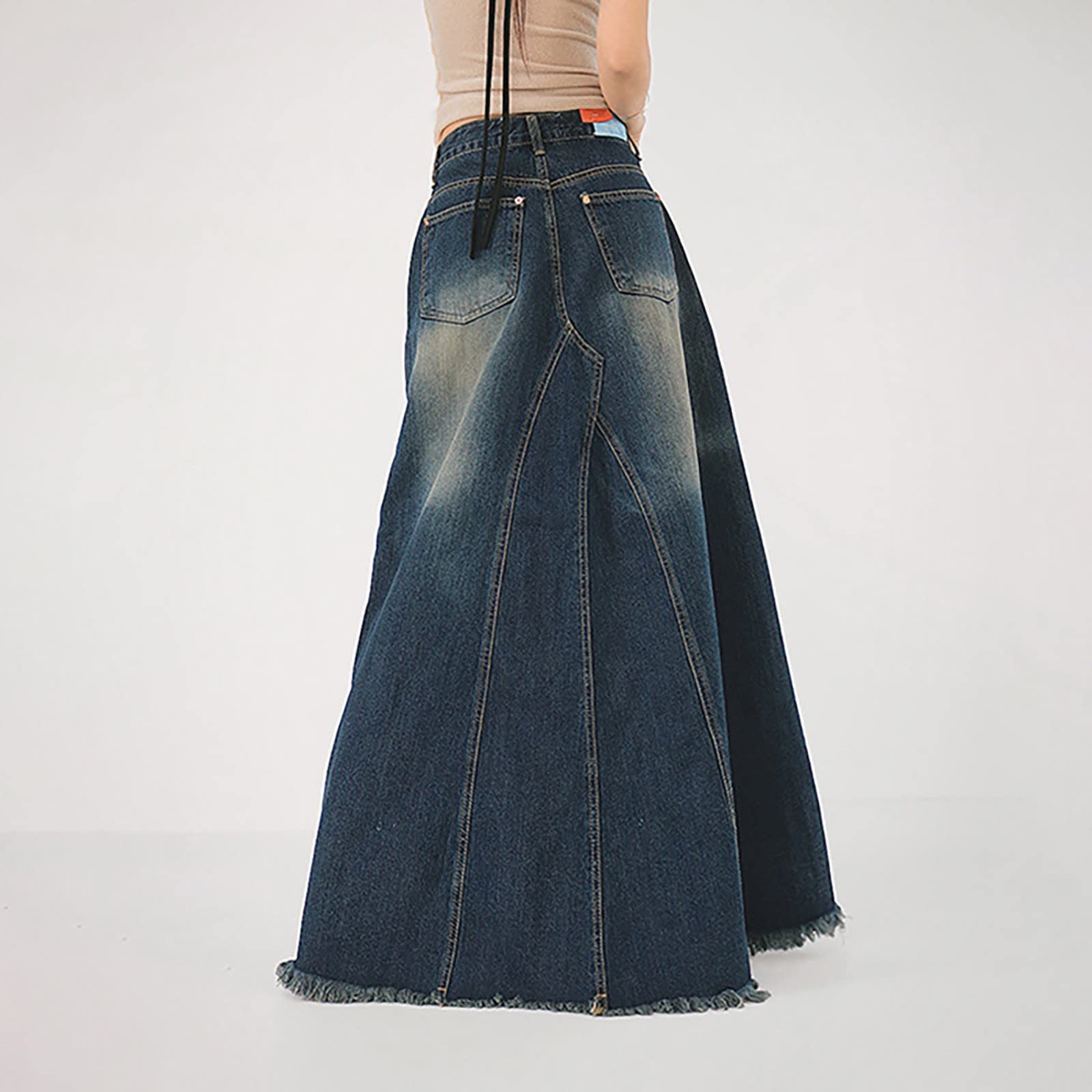 Rock Damen Elegant - Design Damen Denimrock Mit Fischschwanz-Saum Modischer Waschung