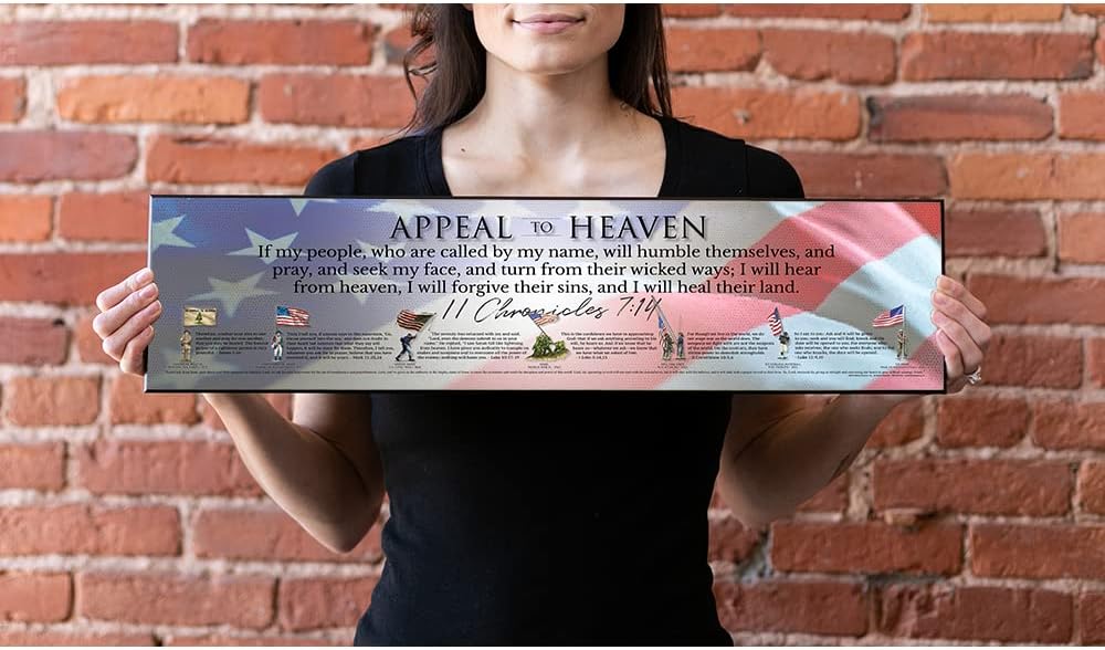 History America America's Prayer Art Poster Plaque, USA Patriotic Print American Wall Decor Picture, 24 x 6 inches