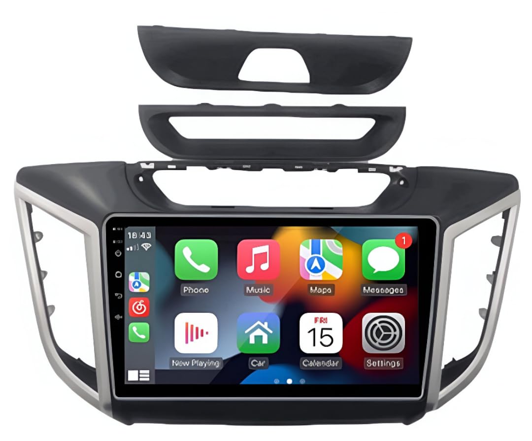 Car radio Android 14 - Hyundai IX25 (2015-2018) Apple CarPlay and Android Auto, with tactile 9 channels CarPlay, multimedia system HD without film | Wi-Fi, RDS (T2 (2 Go/32 Go) 8 cœurs 5G)