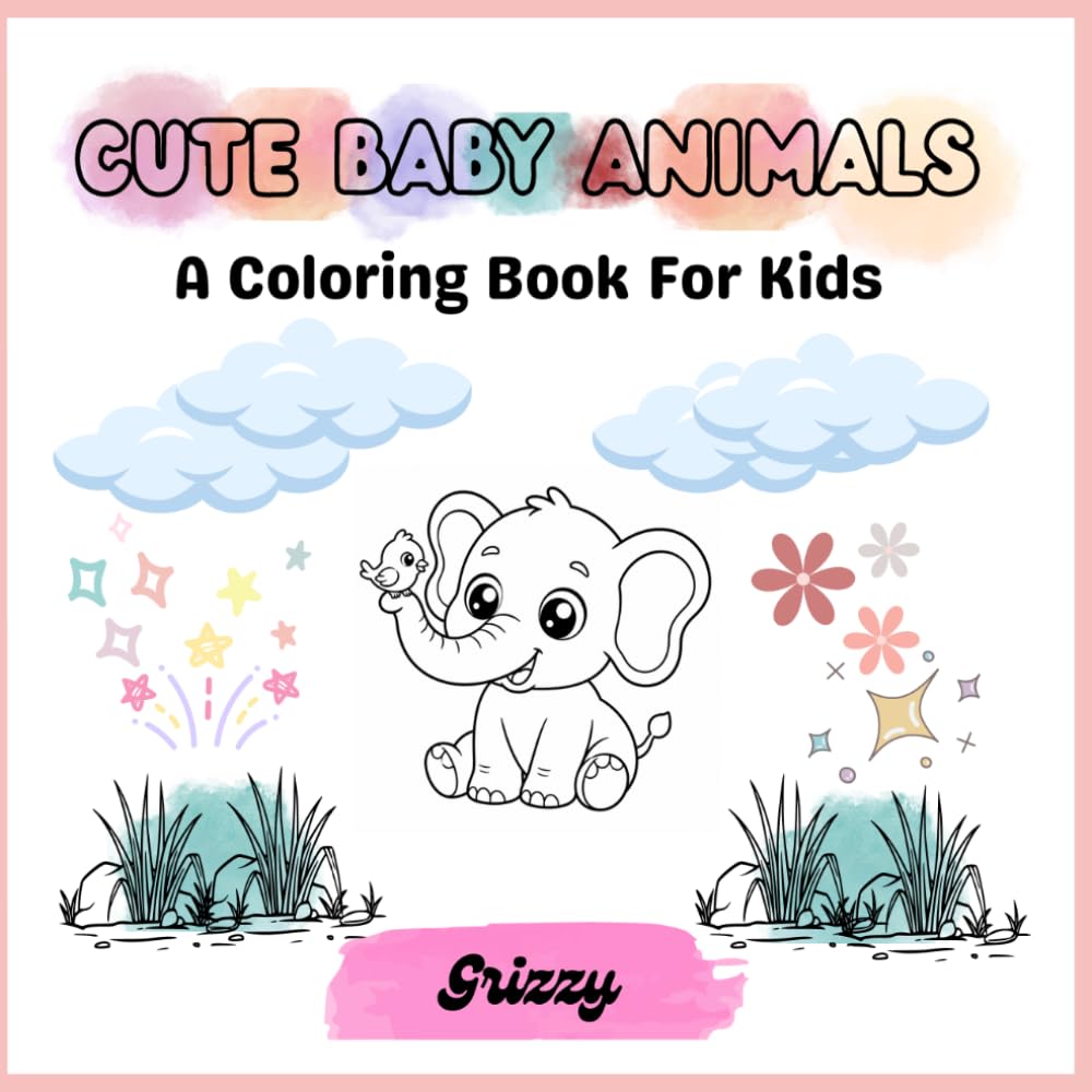 Cute Baby Animal: 30 Adorable & Easy Coloring Pages for Kids Ages 3–8 | Fun, Cute & Relaxing Animal Designs