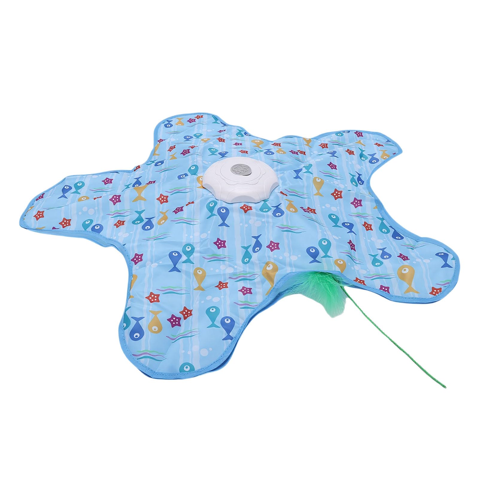 Interactive Cat Toy, Touch Activated Moving Feather Hide and Seek Game with 3 Adjustable Speed Settings, for Indoor Cats to Pounce and Play (Fish Pattern Style (Main Body+Hood+Cat Teaser))
