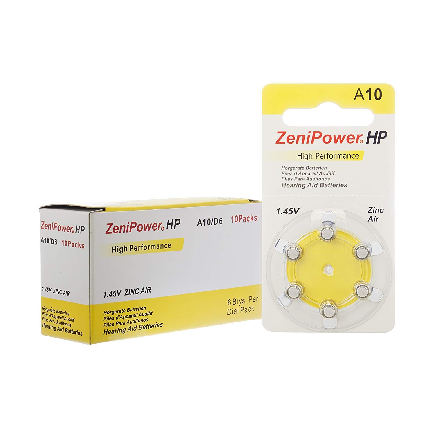 ZeniPower Lot de 10 piles pour appareils auditifs (120 piles)