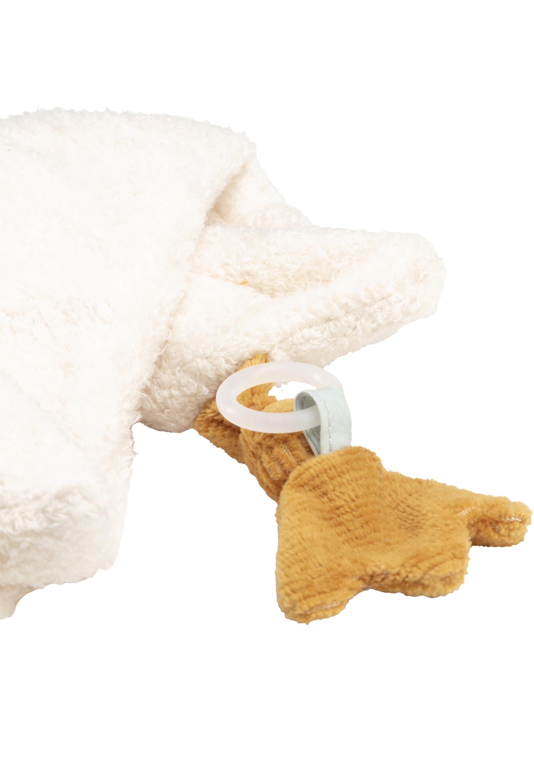 Sterntaler Foulard peluche consolatore medio anatra Edda Lou con berretto e anello in silicone per ciuccio, aiuto per addormentarsi per ragazzi e ragazze