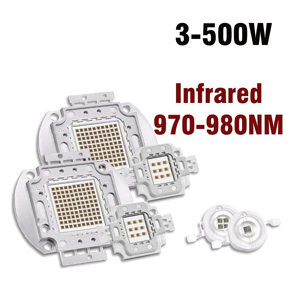 970nm 980nm chip led de alta potencia 3w 5 10 20 30 50 50 100 300 500 emisor infrarrojo mazorca 3 5 10 20 30 50 100 w cuentas de luz IR 970-980nm_10 vatios x 1 pieza