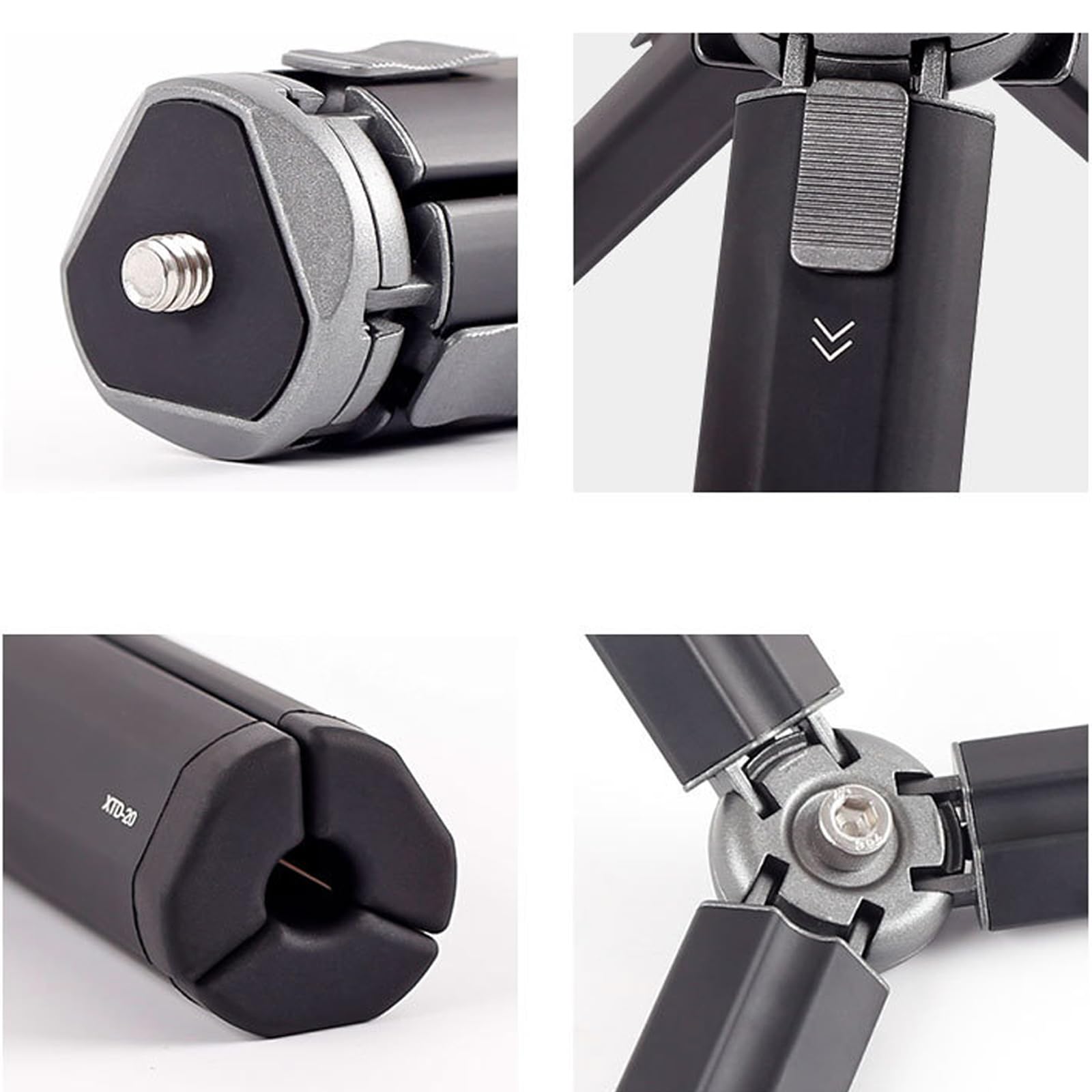 Treppiede per fotocamera da 122 g, in lega di alluminio, carico 6 kg, altezza regolabile da 20 a 140 mm, per smartphone/DSLR Treppiedi compatibili con dispositivi multipli