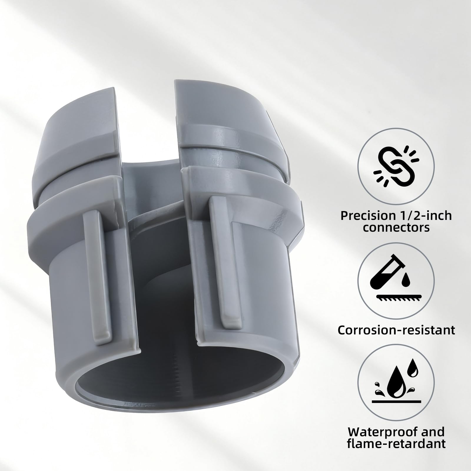 Connettore per cavo non metallico da 1/2 pollice, fibbia di fissaggio a filo NM, installazione a scatto per risparmio di lavoro, cavo singolo 14/2-10/3 AWG, due 14/2-12/2-14/3 AWG, certificato