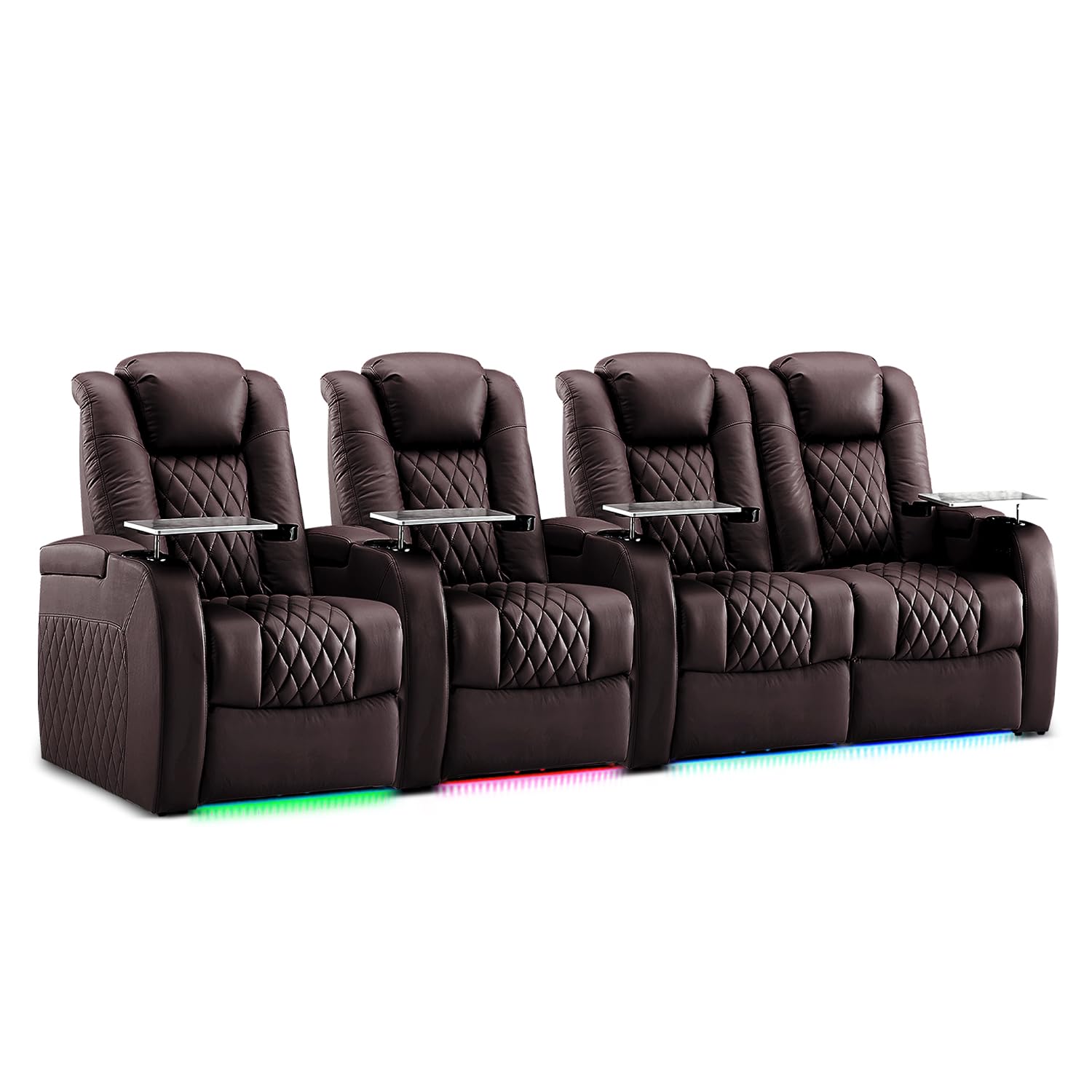 Weilianda Home Theater Seating, Top Grain Leather Movie Theater Chair