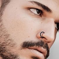 Vista 7 de Septum rings hoops,1PCS 16G8mm Ring Multi-Cones Surgical Stainless Steel Nose Ring Hoop Jewelry Clicker Cartilage Earring Hinged Segment Daith