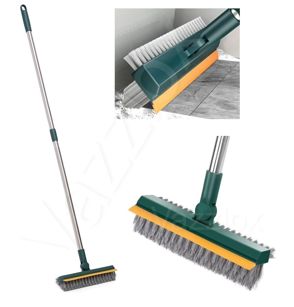 VazzLox Bathroom Cleaning Brush with Wiper Upgraded 3 in 1 Toilet Brush Bathroom Brush with Long Handle 180° Rotate Bathroom Floor Cleaning Brush Bathroom Cleaning Accessories (Multicolor) (B0CKTLLXXY) Amazon Price History, Amazon Price Tracker